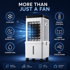 2-in-1 Portable Air Conditioner Cooling Movable Evaporative Air Cooler Fans Swamp Cooler with 4 Wind Modes