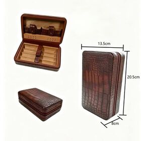 Fabricante de Humidificadores de Cadena de Suministro Vertical - Humidificador de Madera - Humidificador de Cuero con Interior de Cedro - Estuche Humidificador Portátil