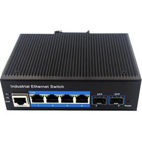 JIAXUN RD24GS-M-SFP Gigabit Managed Industrial Ethernet Switch, 2-Fiber 4-Copper | 4 RJ45 & 2 SFP Ports, IP40 Protection, 5-Year W