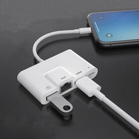1080P HDMI Digital AV Adapter,4 in 1 USB Camera Adapter RJ45 Ethernet Adapter, Phone to HDMI Adapter