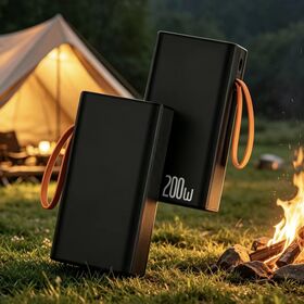 Neues 30000mAh Powerbank aus Aluminiumlegierung, PD 200W Super Fast Charging tragbares Ladegerät mit integrierten Kabeln und Digitalanzeige
