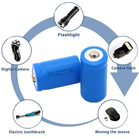 Baterai Li-Ion Isi Ulang 3.7V 300mAh ICR14250 Discharge 3C untuk Senter LED, Sikat Gigi Elektrik, Perangkat Digital
