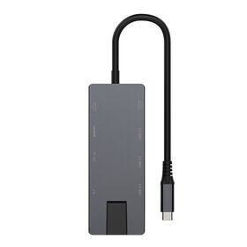 10 in 1 USB C Hub, Aluminum Shell, 100W PD Charge, 4K 60Hz Video, 1000M Ethernet Port