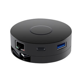 USB C Hub, 6-in-1 Type C Multiport Hub to HDMI 4K/60HZ Adapter with RJ45 Ethernet, 4K/60HZ DP, PD3.0 Powered, USB C,VGA,USB3.0