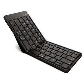 Ultra Slim Bi-Foldable Tablet Keyboard Pink ABS Bluetooth 5.0 USB Type C Rechargeable 78-Key ANSI Standard