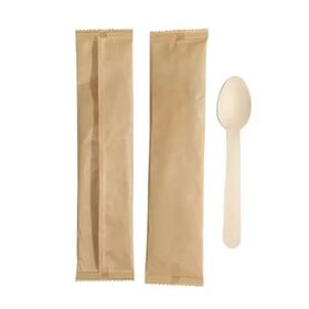 FSC Certified Birch Wood Cutlery Set 160mm Eco-friendly Biodegradable Spoons Forks Knives for Hotel and Ice Cream