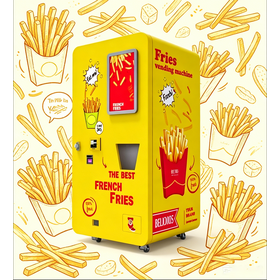 Junxin French Fries Vending Machine Retail Coin Automatic Cooking Dispensing ADA Compliant SDK Enabled Stainless Steel LED