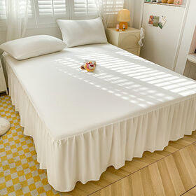 Bed skirt micro velvet solid color american 2026 style