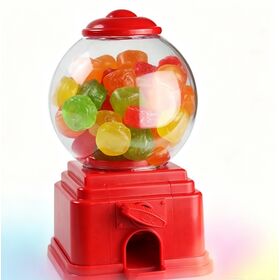 Mini Portable Clear Globe Candy Dispenser Red Plastic Gumball Vending Machine Kids Birthday Party Favor Gift