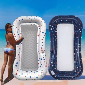 Aufblasbare Mesh Pool-Schwimmhilfe für Erwachsene, Hängematte, schwimmendes Wasserkissen, aufblasbares Bett mit Getränkehalter