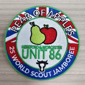Patch Bordir Kualitas Premium Tepi Potong Panas Berkelanjutan & Bingkai, OEKO-TEX, Detail Mungil Sangat Baik Sepasang Apel untuk Jambore Pramuka