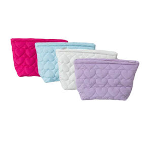 Custom Logo Large Capacity Waterproof Portable Makeup Bag with Solid Color Fashion Zipper Love Design for Travel