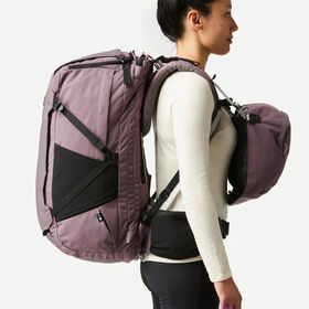 60+6L Women's Travel Backpack with Easyfit Auto-Adjust Suitcase Opening, Detachable Daypack, Padlockable Zip, Rain Cover