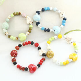 Jingdezhen Glaze couleur changeante céramique perlée femmes Bracelets