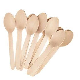 Eco Friendly Biodegradable Wooden Cutlery Set 6.3 Inch Disposable Spoons Knives Forks for Restaurant Weddings
