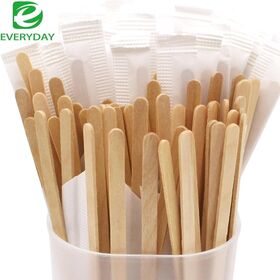 Eco-Friendly Birch Wood Coffee Stirrers 110mm Heat-Resistant Biodegradable FSC Certified for Hot Beverages