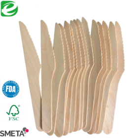 Eco-friendly Wooden Cutlery 165mm FSC Certified Disposable Knife for Sustainable Dining Experiences