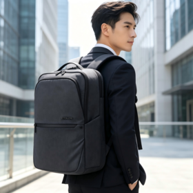 Premium PU Coated Polyester 16 Inch Business Rucksack Water Resistant Office Travel Daypack Fits 16 Inch Notebook Assorted Colors