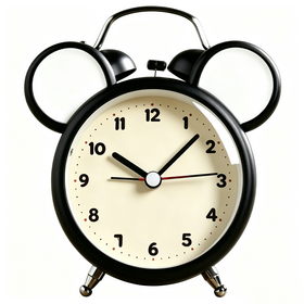Cute Round Cartoon Metal Twin Bell Alarm Clock #17204 Designed With Big Ear Shape for Children Student Use