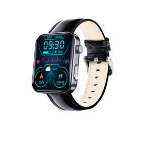 Wholesale leather straps sport smart watch for men heart rate, blood oxygen healthy monitor