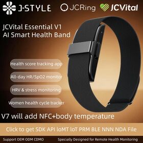 JCVital V1 V1S Patent AI Health Tracker SDK API Open Smart Bracelet Health Monitoring OEM ODM Wearable Devices