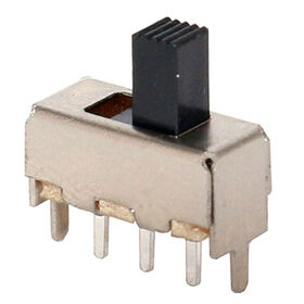 IATF 16949 Vertical Slide Switch SS-12F46 SPDT 0.5A 50V DC 10,000 Cycles IP40 Rated PA66 Plastic Solder Terminal