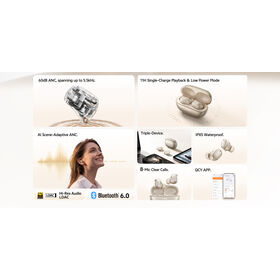 B2B 60dB Adaptive ANC Wireless Earphone 8 MIC with AI ENC Clear Call Bluetooth 6.0 IPX5 Personalized app settings
