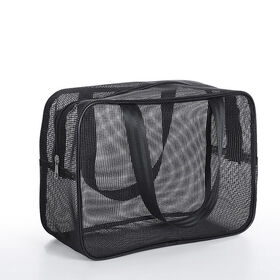Portable Breathable Custom Fashion Nylon Mesh Zipper Toiletries Bag for Women Large Capacity Travel Storage Pouch