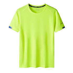 Light Weight Running T-shirt Men Round Neck Dry Fit Polyester Bodybuilding Sport T Shirt Tops For Men's Daily Tranning