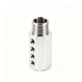 OEM CNC Turned Stainless Steel Hydraulic Pipe Fitting, Multi-Port Threaded Connector, Fluid Line Joint For Pneumatic Machinery