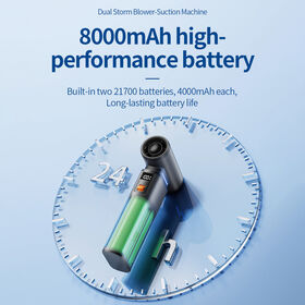 Goods Best Portable Mini Air Duster 130000 RPM High Speed Blower Suction Fan 100 Gear Stepless Speed LED Display Type-C Chargin...