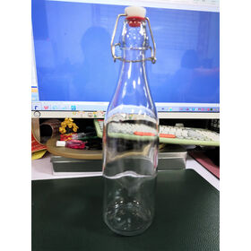 Verdickte Glasflasche mit Klappdeckel für Getränke