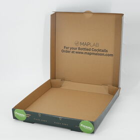 Custom Printed Pizza Box Takeaway Food Packaging Box with Logo Greaseproof Corrugated Cardboard for Restaurant