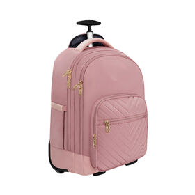 Customized Logo 4-Wheel Rolling Wheeled Trolley Backpack Lightweight Fashion School Laptop Travel Luggage Waterproof Features