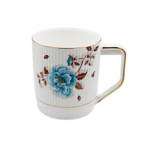 Personalized Ceramic Drinkware 380ml Beer Strips Mug with Real Gold Decals FDA Compliant Classic Design Eco Friendly