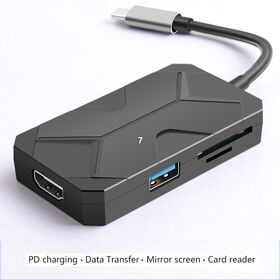 موزع منفذ من النوع USB C مع محول HDMI 4K ، 3 منافذ USB 3.0 ، منفذ ذاكرة SD/TF ، وشاحن PD لـ MacBook Air، MacBook Pro، XPS والمزيد