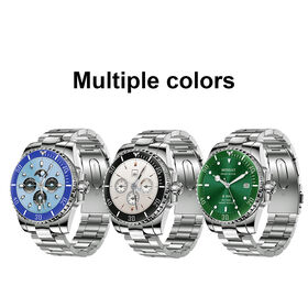 LT15 1.27 Inch TFT Smart Watch 5ATM Waterproof Bluetooth Calling 250mAh Battery Stainless Steel Strap