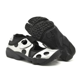 Women's beach shoes Rift Polka Dots Black Pink Metallic Silver Shoes For Women