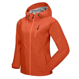Jaket Hujan Wanita Tahan Air Kustom Ringan Outdoor Windbreaker Jaket Hiking Bernapas Mantel Hujan Tahan Angin