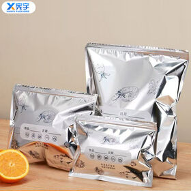 Custom resh Keeping Frozen Food Packaging Pouch Reusable Aluminium Foil Sealable Storage Bag For Meat Seafood Fruits Vegetables