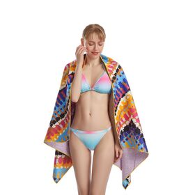 Supplier 230gsm Beach Towel Sumer Tie Dye Towel Sport Towel Custom Color and Logo for Adult
