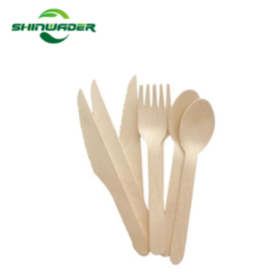 Eco-Friendly Biodegradable Disposable Wooden Cutlery Set, Boxed Tableware for Kitchen & Travel, Factory Direct Wholesale Price