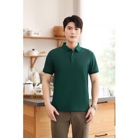 Men's Quick Dry Cotton Spandex Golf Polo Shirt with Custom Logo Anti-Pilling Pique Fabric