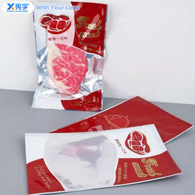 Custom Printed Heat Seal Aluminum Foil Vacuum Bag Food Grade Plastic Packaging Bag For Beef Sausage Meat Products Cheese bacon