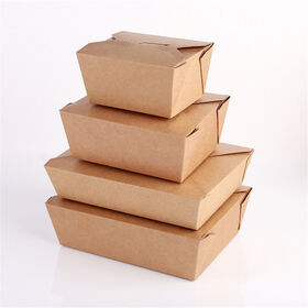 OEM welcome Eco-friendly travel salad container craft Kraft Paper Bento Box