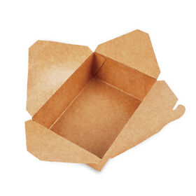 OEM welcome Eco-Friendly Disposable Kraft paper takeaway boxes