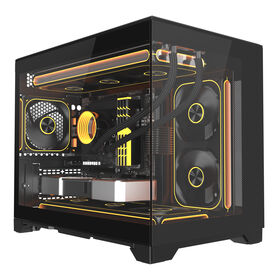 Micro ATX RGB Gaming PC Case SPCC Metal with Panoramic Tempered Glass New Design for VR Ready Gaming
