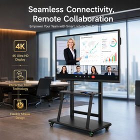 Hot Selling 98 Inch 4K Smart Interactive Whiteboard 20-Point Touch 8GB 128GB Dual System Mobile Stand