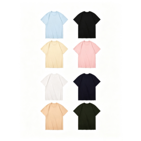 Premium 280GSM Compact Cotton T-Shirt Bio-Polished Enzyme Wash Pre-Shrunk Custom Blank Tee Factory