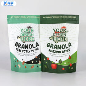 Custom Food Grade Ziplock Stand Up Packaging Bag High Barrier Aluminium Foil Plastic Bag For Nuts Cashews Almonds Preserved Fruit